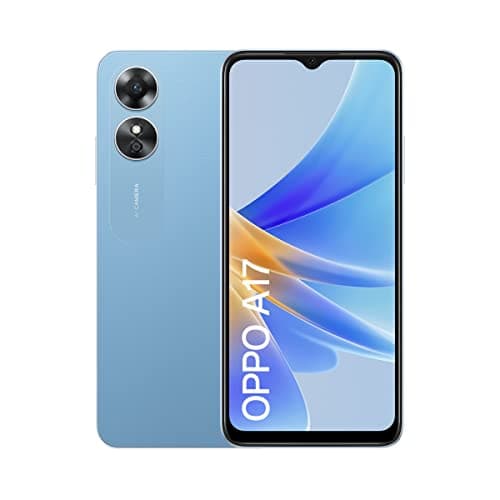 Oppo A17 Smartphone, 5000mAh Capacity, 4GB RAM + 64GB ROM, MediaTek 6765, 6.56“ HD+ (720x1600) |60Hz LCD, Android12 + ColorOS 12, Lake Blue