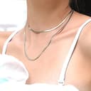 Silvora Collar Choker Mujer Plata de Primera Ley 925 3mm Cadena Plana Serpiente 32cm Ajustable Joyería Minimalista Regalo Madre Pareja - 8