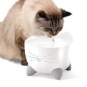 Catit PIXI Drinking Water Fountain for Cats, White, Automatic Pet Drinking Fountain with Triple Action Carbon Filter, Refill Level Window and LED Nightlight - 4