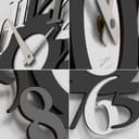 Giallobus - Orologio Bilay - Carved - Legno Mdf - Premium 60x60cm - 08 - Ash - Artigianale Made in Italy - Silenzioso - Idea regalo - Moderni doppio livello - 5