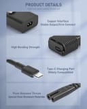 65W USB C Caricatore Alimentatore per HP Spectre X360, Envy X360, Elitebook x360, ProBook 430 450 G5 G6 PC Portatile Caricabatterie - 3