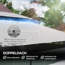 Outsunny Pavillon 4x3 m Stabil Winterfest Gartenpavillon mit Doppeldach 6 Seitenteile Ablauflöcher, Garten Pavillon aus Metall, für Garten, Terrasse, Dunkelgrau - 3