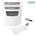 Leitz IQ Aktenvernichter Home Office, 12-10 Blatt (70-80 g/m²), TÜV+GS zertifiziert, Partikelschnitt, Sicherheitsstufe P4, Die Nummer 1 am Markt, 23L Behälter, Schredder für Büro, Weiß, 80090000 - 7