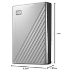WD 4TB My Passport Ultra for Mac, Disco Duro Externo Portátil, USB-C, USB 3.2 Gen 1/USB 3.0, Copia de seguridad y protección con contraseña, Formateado para MacOS, Plata - 6