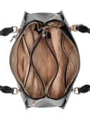 GUESS Damen Noelle Ii Luxury Satchel, Umhängetasche, Kohle-Logo - 4