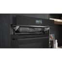 Siemens HR776G1B1 iQ700 - Horno inteligente empotrable con función de vapor, 60 x 60 cm, fabricado en Alemania, color negro, pirólisis activeClean e hidrólisis humidClean, Air Fry, programas - 3