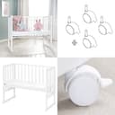 roba Lettino Co-sleeping safe asleep 3 in 1, 45 x 90 cm, Altezza Regolabile, Set Completto con Culla, Inserto, Barriera in Tessuto e Ruote con Freni, Legno Laccato Bianco - 9