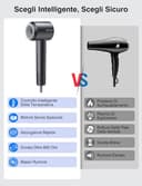 DMTIVMG Asciugacapelli Ionico 1600W Phon Capelli Professionale 500 Milioni Ioni Negativi 50 dB 12 Modalità 4 Temperature 3 Velocità del Vento 160000 RPM Motore Senza Spazzole 2 Accessori Magnetici - 6