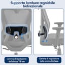 Yaheetech Poltrona/Sedia Ufficio Scrivania Ergonomica Lombare Schienale Reclinabile Bloccabile tra 90° e 130° a Rete Traspirante Braccioli Poggiatesta Regolabili a Ruote Girevole Nera - 6