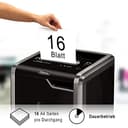 Fellowes Powershred 225Mi 100% Anti-Stau Aktenvernichter, Schneidleistung: 16 Blatt (Microcut), schwarz/Silbergrau - 3