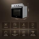 Hisense BI62120AX - Forno multifunzione, 3 manopole Push Pull, cavità 61l, 7 funzioni, AcquaClean, 2 vetri, funzione pizza 250°, classe A, inox, Basico - 3