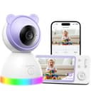 YESIMOM 2K Baby Monitor Video e Audio, Telecamera Bambini Supporto Controllo Tramite Cellulare APP & 5" Monitor, Videocamera Neonato con Luce Notturna, 360° PTZ, Allarmi Pianto e Movimento（8TM-1PZ - 1
