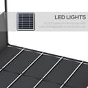 Outsunny 3(m) x 4m Pergola with Solar LED Lights, Sliding Roof Garden Gazebo, Steel Frame Outdoor Sun Shade Shelter for Balcony Patio Porch (Dark Grey) - 4