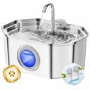 Fontanella per gatti,Apauk 3.2L fontanella per gatti acciaio Inox, fontana per Cani piccoli,Ultra silenziosa,con finestra LED, Sistema di filtraggio multistrato (S con 2 filtri & 2 spugne) - 1