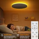 AmazeFun LED Deckenlampe 48W - Deckenlampe Dimmbar & RGBIC Nachtlicht - Smart Deckenleuchte mit Fernbedienung - Alexa/Google kompatibel, 4500lm, für Wohnzimmer, Schlafzimmer, Küche (48W-37CM) - 5