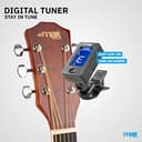 MAX SoloJam Westerngitarre, Akustik Gitarre Set, Acoustic Guitar, Akustikgitarre 4/4 mit Tasche, Plektrum, Stimmgerät, Schultergurt und Stahlsaiten, Anfängergitarre in Braun - 10