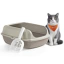 Feandrea Katzenklo mit hohen Seitenwänden, XL, offene Katzentoilette, mit Schaufel, für Kätzchen und große Katzen, cappuccinobeige PPT009LH01 - 1