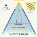 AIYAPLAY Columpio para Bebés 3 en 1, Columpio Jardín Exterior con Cuerdas Ajustables, Cinturón de Seguridad, Marco de Acero Plegable, para Niños de 9 Meses a 8 Años, para Interior, Exterior, Azul - 5