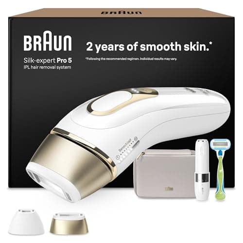 Braun Silk·expert Pro 5 Epilatore Luce Pulsata, Depilatore Corpo Donna, Alternativa al Laser Peli, Con Custodia, Mini Depilatore Viso, 2 Testine, Luce Pulsata Braun, Idea Regalo, PL5156