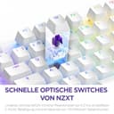 NZXT Function 2-2024 Optische Vollformat Gamingtastatur | RGB beleuchtet | 8K-Abfragerate | Lineare Opt. Switches | Einstellbare Auslösung | Hot-Swap | Gaming Keyboard| Weiß - DE (QWERTZ) - 2