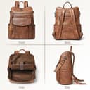 Shrrie 15.6 pulgadas Mochila de Negocios para laptop para mujer, Mochila de cuero para viaje Maestra universidad work - 8