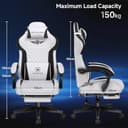 GTPLAYER Gaming Chair Fabric, High Back Computer Chairs with Footrest for Adults Ergonomic Lumbar Support Swivel PC Chair for Home Office (Gray) - 3