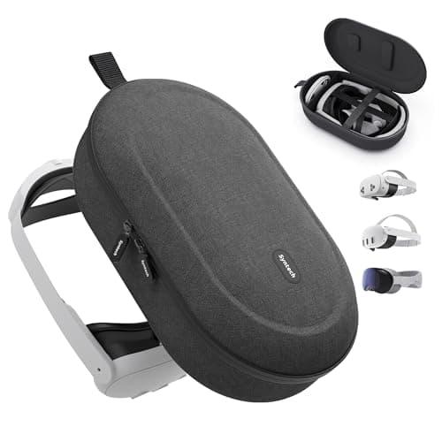 Syntech Tragetasche Kompatibel mit Meta Quest 3S/Quest 3/Oculus Quest2/VP/Pico4, Zubehör VR Gaming Headset mit Elite Strap, Touch Controllern, Premium Material ＆ Ultra-Sleek Design (Schwarz)