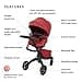 Stokke Xplory X, Ruby Red - Luxury Pushchair - Adjustable for Both Baby & Parents’ Comfort - Padding, Harness & Reflective Zip for Added Safety - Folds in One Step - 2