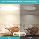 Swoieltr Plafón Baño Techo 4000K Blanco Natural, Ø50cm Ultrafino Tamaño Extra Grande Ceiling Light 48W 4800LM Súper Brillante Redondo Lampara Techo Plafon IP44 para Salon, Dormitorio, Comedor, Cocina - 6