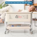4 in 1 Baby Bedside Crib,6 Height Adjustable Next to Me Crib,Co-Sleeping Baby Cot Bed with Mattress,Detachable Net,Storage Basket & Changing Table,Can Switched to a Bassinets for 0-3 Years (Beige) - 8