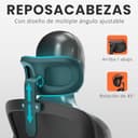 JUPPLIES Silla Escritorio Ergonómica - Silla Oficina Ajustable y Reclinable con Soporte Lumbar, Reposacabezas Ajustable, Reposabrazos Plegables, Malla Transpirable, Ruedas 360°, Soporta 120 kg - 8