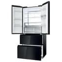 Haier French Series 7 American Fridge Freezer - Obsidian Glass - D Rated - 6