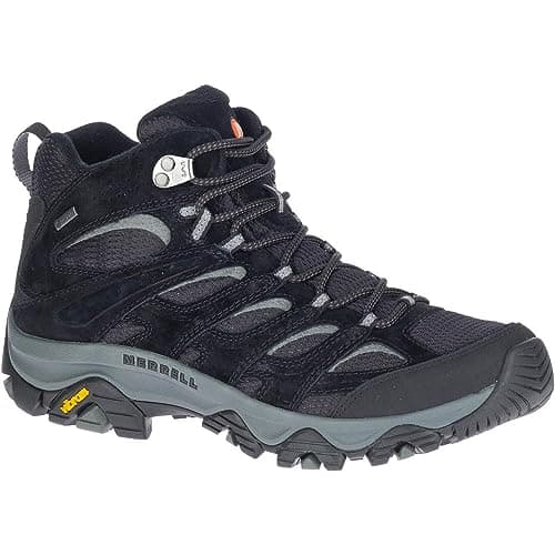 Merrell Herren Moab 3 Mid GTX Wanderschuhe, Black/Grey, 44.5 EU