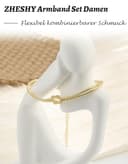 ZHESHY Pulsera Mujer Plata Oro 14k Cadena Con Perlas Corazón Ajustable Apilables Personalizada Joyas Para Mujer Regalo Cumpleaños Amigas - 4