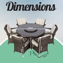 Giardino Arizona Round 6 Seater Brown Rattan Dining Set | Outdoor Rattan Garden Table & Chairs with Parasol, Base & Cover - 5