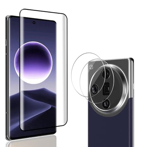 Jewloofa Protector de Pantalla Compatible con OPPO Find X7 Ultra Cristal Templado [1 Piezas] y Protector de Lente cámara [2 Piezas], 9H Dureza, Vidrio Templado para OPPO Find X7 Ultra