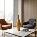 ARCEA Vaso Axis Slim - Vaso in Ceramica Artigianale Giallo Senape - Scultura d'Arredo Moderna per Interni Made in Italy, 57cm - 8