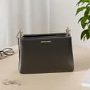 Michael Kors Trisha Leather Medium Triple Compartment Crossbody (Black) - 3