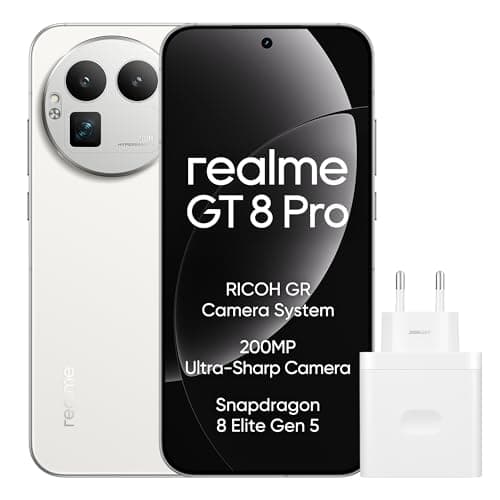 realme GT 8 Pro Smartphone 12GB+256GB, 200MP Telephoto Lens, Camera with RICOH GR Technology, Snapdragon 8 Elite Gen 5, 7000mAh Titanium Battery, 120W Fast Charging + 50W Wireless Charging, White