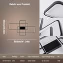 BAYHT Ceiling Light with Remote Control, Living Room Lamp with Matter Compatible with HomeKit, Alexa, Google and IFTTT, 80W Modern LED Ceiling Lights for Bedroom Living Room - 6