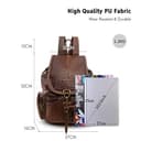 FANDARE Retro Mochila Mochilas Tipo Casual Bolsas Escolares Bolsa de Hombro Bolsa de Viaje Daypacks Bolsos de Mujer Hombre Adolescente Al Aire Libre Viaje Compras Excursionismo PU Marron Oscuro - 7
