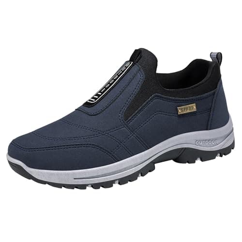 Generisch Scarpe da ginnastica da uomo, con suola spessa, antiscivolo, comode, da jogging, tinta unita, alla moda, traspiranti, per attività all'aria aperta, corsa, allenamento, sport, 38-44 EU, Blu