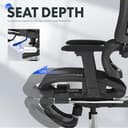 FLEXISPOT ErgoX Silla de Oficina Ergonómica con Soporte Lumbar, Respaldo 5D, Reposabrazos 3D, Reposapiés Retráctil, Cojín Transpirable, Inclinación 135°, Escritorio Ajustable Silla de Escritorio Negro - 10