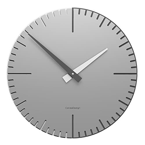 CalleaDesign Orologio da Parete Moderno Alluminio 36 cm - Exacto Made in Italy - Design Artigianale in Legno con Meccanismo Tedesco Silenzioso