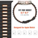Oielai Sports Strap Compatible with Apple Watch Ultra 3 Strap, Ultra 2 and Ultra 49mm for Men, 26mm Wide Soft Silicone Band for iWatch Series 11 10 9 8 7 6 5 4 3 2 1, SE 3 2 1, Black/Orange - 5