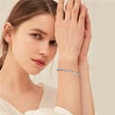 Bellitia Jewelry Bracciale Infinito Argento Placcato Oro Bianco con Zirconi CZ Delicato Classico Donna, Bracciale Tennis Donna Ragazza Bracciale, Regalo alla moda Donna 3mm, 18cm - 5