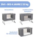 Chicco Next2Me Forever, 3-in-1-Babybett für Neugeborene, Bistellbett, das zu einem Montessori-Bett wird, bis 4 Jahre (22 kg), verstellbare Höhe, gute Luftzirkulation, 4 Räder, inklusive Matratze - 3