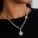 LUXENTER Pulsera de Circonita Brillante acabada en oro amarillo de 18K - Flor - 2