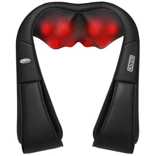Neck Massager, Deep Tissue 3D Kneading, Back Massager with Heat for Neck Pain, Shiatsu Massager for Neck, Back, Shoulder, Foot and Leg, at Home and Car, Gifts for Men and Women (Black)