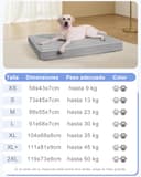 KSIIA Cama para Perros Grandes Ortopédica, Colchón Perro Lavable, Colchoneta Perro Impermeable, Dog Bed con Funda Extraíble, Gris, 104x68x8cm - 2